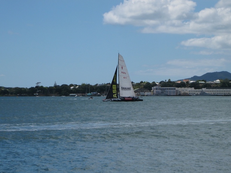 34 Kiwi America_s Cup yacht exercising on the harbour.JPG